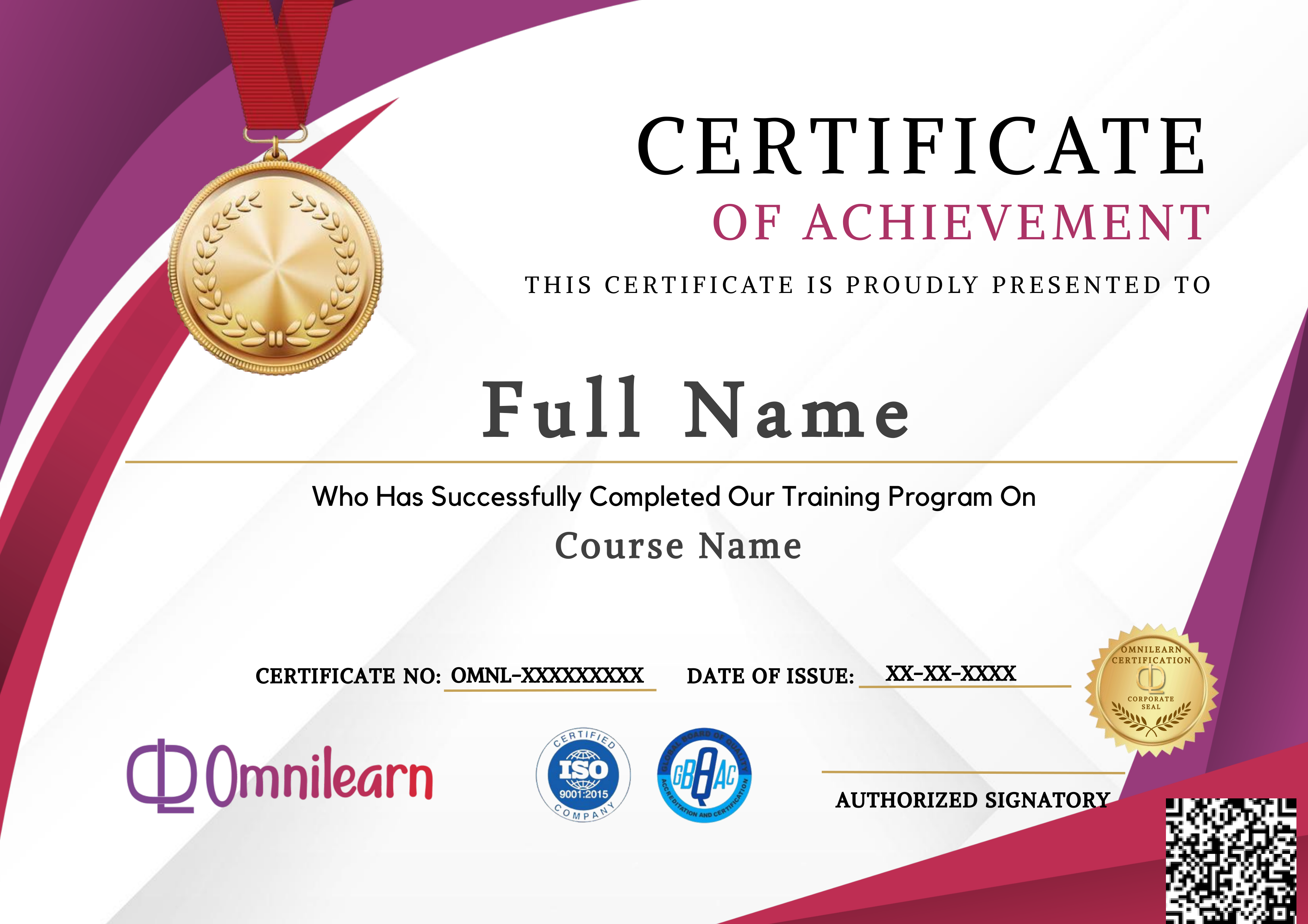 Omnilearn Certificate Sample